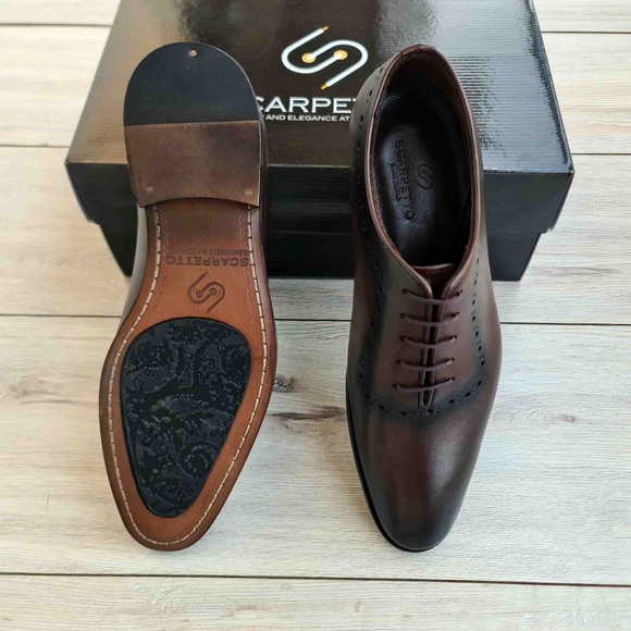 Handmade Patina Leather Men's Oxford